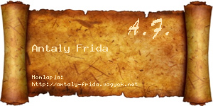 Antaly Frida névjegykártya
